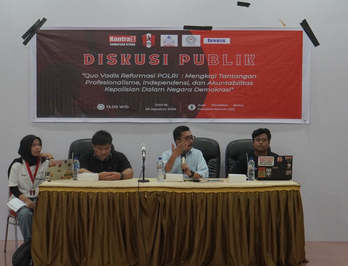 Gelar Diskusi Publik, KontraS Sumut Bahas Stagnansi Reformasi Polri dan Praktik Militer di Ranah Sipil