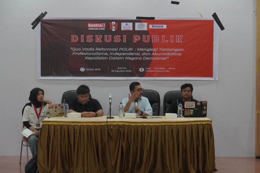 Gelar Diskusi Publik, KontraS Sumut Bahas Stagnansi Reformasi Polri dan Praktik Militer di Ranah Sipil